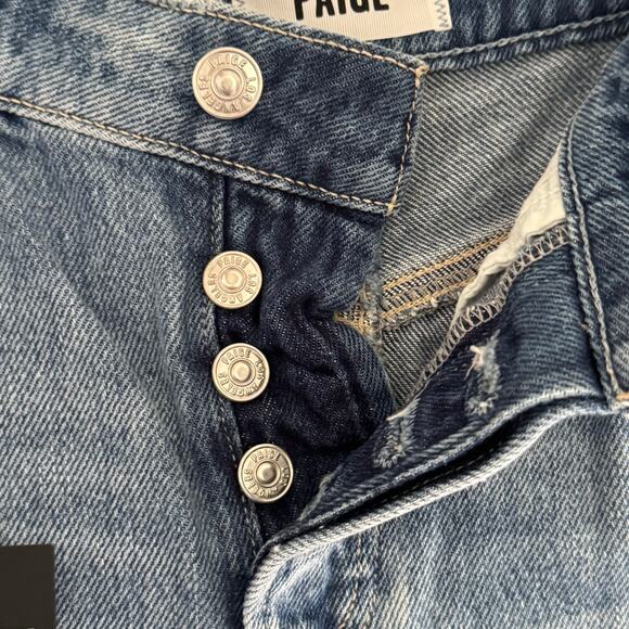 PAIGE NOELLA BUTTON FLY CUTOFF DENIM SHORTS IN SERINE NWT WOMEN'S SIZE 24 - Picture 8 of 16